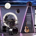 Gaming And Music Room With Starry Sky Ceiling