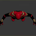 Spider Man Game Movie Character In Red Black And Gold Suit With Grey Background
