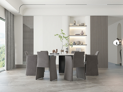 Modern Restaurant Sideboard Dining Table Combination model