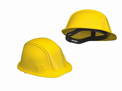 Yellow Hard Hats Protective Safety Equipment With Durable Design For Workplace Use 3d model