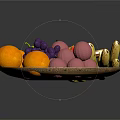 Colorful Fruit Platter With Oranges Grapes Apples Bananas And Pears