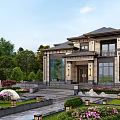 New Chinese Style Villa 3d model