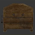 Vintage Wooden Storage Chest With Metal Straps And Padlock For Household Use