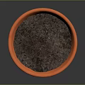 Orange Decorative Flower Pot With Saucer And Soil For Home Living Use
