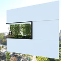 Large Computer Display Screen Showing Pandas In Bamboo Forest With Cityscape On Modern Building Wall