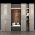 Modern Wooden Wardrobe Interior Design With Built in Shelves And Ambient Lighting