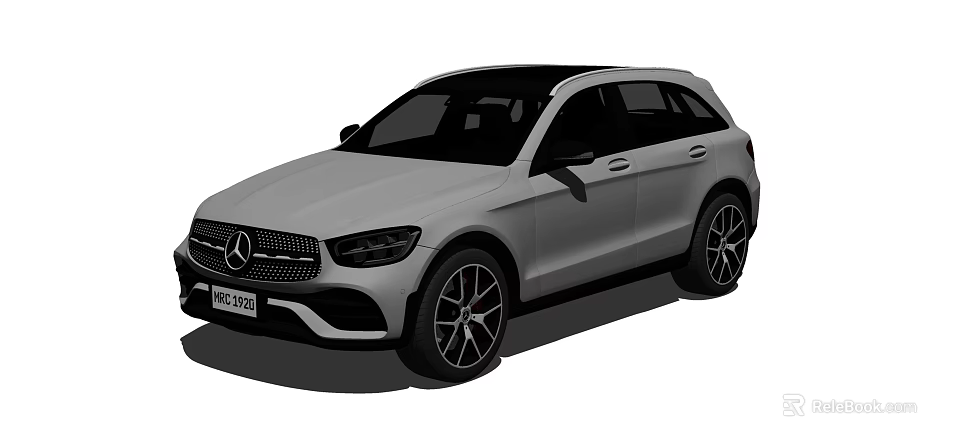 Mercedes Benz Silver SUV Modern Exterior Design With Stylish Wheels And Front Grille 3d model 