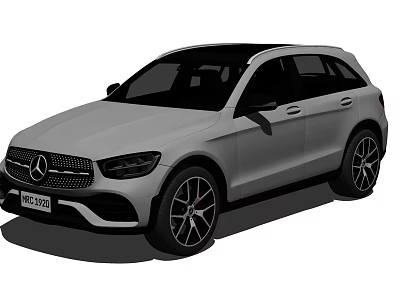 Mercedes Benz Silver SUV Modern Exterior Design With Stylish Wheels And Front Grille 3d model