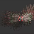 Colorful Broom With Wooden Handle Metal Ring And Striped Bristles On Dark Background