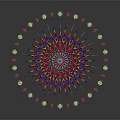 Colorful Mandala Art Design Featuring Symmetrical Radial Patterns And Floral Decorations