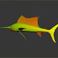 Vibrant 3D Rendered Sailfish With Long Bill And Large Colorful Sail Fin