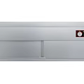 Stainless Steel Display Shelf With Control Panel Knob Buttons And Storage Compartments