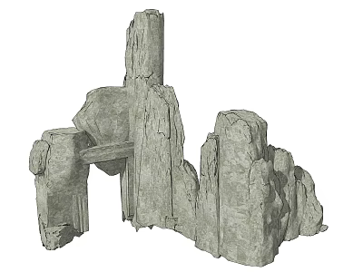 Natural Stone Garden Ornament With Rockery Structure And Decorative Landscape Design 3d model