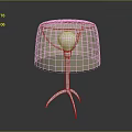 Beige Round Stool With Shiny Metal Three Legged Base And Modern Design