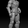 Men In Blue White And Gray Armored Suits Standing Pose Design