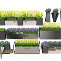 Modern Flower Planters With Lavender And Yellow Flowers Various Shapes