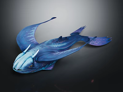 Fantasy Blue Purple Winged Creature With Starry Patterns And Elegant Design 3d model