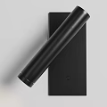Modern Black Cylindrical Wall Light With Warm Glow And Metal Plate Design