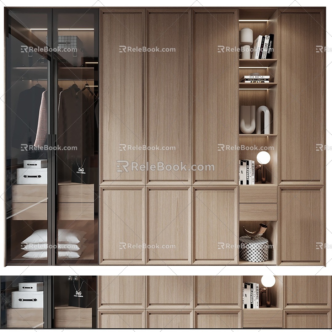 Modern one-piece wardrobe 3d model