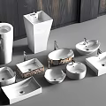 Wash Basins in Various Modern Styles for Bathroom Interior Design 3d model