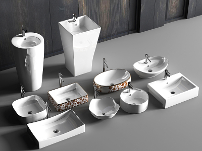 Modern wash basin wash basin combination 3d model