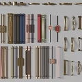 Door Handle Wardrobe Handle Carved Metal Handle Component Hardware Handle Cabinet Door Handle 3d model