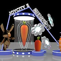 TOP TOY Exhibition Stand With Rotating Structure Blue Lighting And Carrot Models 3d model
