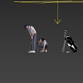 golfer golf club figure man golf sports equipment 3d model