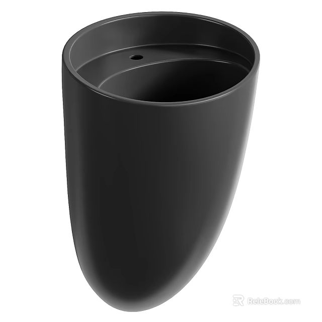 Elegant Modern Black Wall Mounted Washbasin With Sleek Smooth Curved Design 3d model 