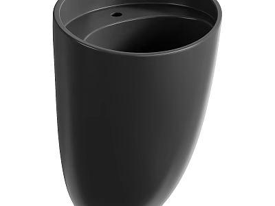 Elegant Modern Black Wall Mounted Washbasin With Sleek Smooth Curved Design 3d model