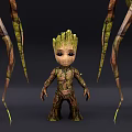 Cute Baby Groot Game Movie Character With Tree Like Body And Vines