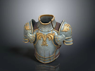 Medieval Weapon Armor Chest Plate With Golden Decorations And Intricate Design 3d model
