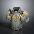 Medieval Weapon Armor Chest Plate With Golden Decorations And Intricate Design