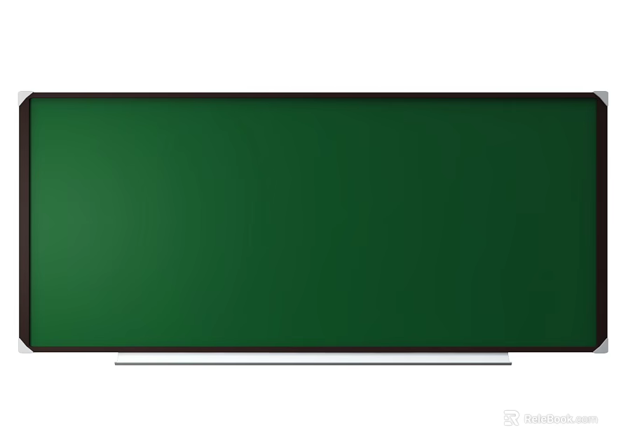 Green Blackboard With Black Frame And Silver Base For Educational Settings 3d model 