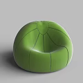 Pink Round Bean Bag Chair With Stitched Design And Soft Comfortable Texture 3d model