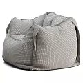 Gray Fabric Bean Bag Sofa Stool With Comfortable Modern Design For Living Room