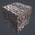 Textured Building Exterior Wall With Pebble And Crushed Stone Material Structure 3d model