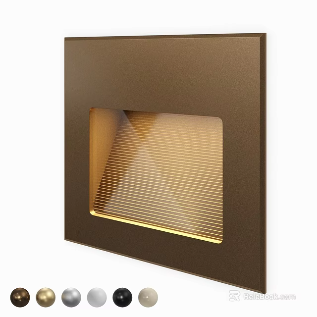 Modern Downlight Spotlight With Sleek Metal Frame And Golden Interior Design 3d model 
