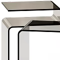 Modern Acrylic Side Table With Sleek Metal Frame And Transparent Design Structure 3d model
