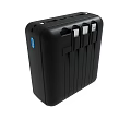 Black Multi Port USB Charger With Multiple USB Ports And Blue Indicator