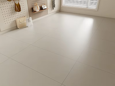 Light Colored Glossy Floor Tiles For Modern Home Interior Living Space Design 3d model