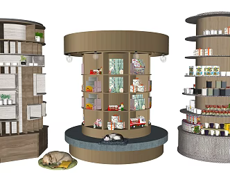 Modern Pillar Decorative Column Cartoon Column Decorative Column Bookshelf Gift Rack Jewelry Rack 3d model