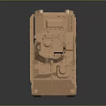 3D Rendered Bronze Armored Military Vehicle With Tracked Chassis Antennas And Turret Structure