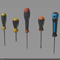 Hardware Tools Set Of Colorful Screwdrivers With Ergonomic Handles And Metal Shafts