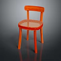 Orange Modern Leisure Chair With Mesh Seat Backrest And Slim Wooden Legs