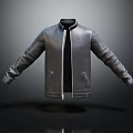 Modern Leather Jacket With Stand Collar Zipper Closure And Side Pockets 3d model