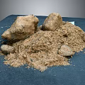 Natural Stones And Wood Chips Pile With Textured Surface And Earthy Tones