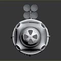 Futuristic Sci Fi Spaceship With Streamlined Silver Metallic Body Circular Windows Control Panels And Antenna