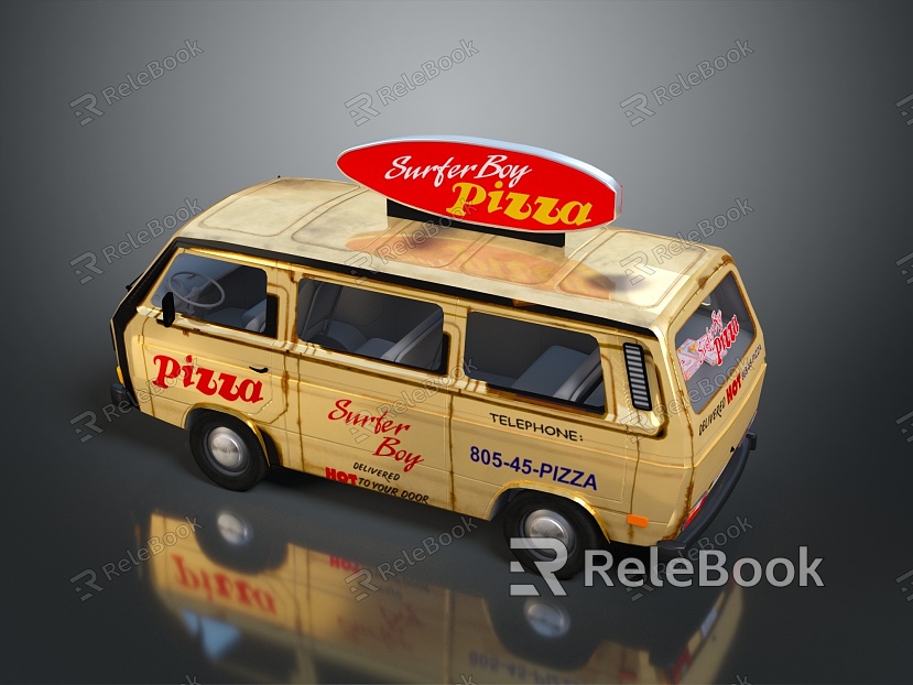 minibus minibus minivan driverless bus bus school bus van box car model