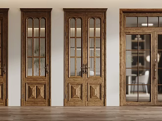 French double door swing door sliding door folding door security door 3d model